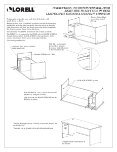 instructions: to switch pedestal from right side to left side of desk
