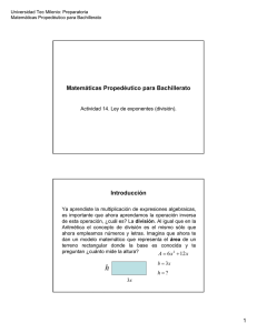 Matemáticas Propedéutico para Bachillerato Introducción