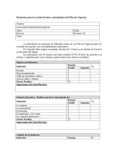 Elementos para la revisión formal y metodológica del Plan de