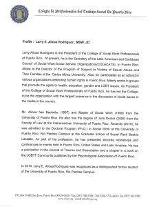 Page 1 Profile : Larry E. Alicea Rodriguez, MSW. JD Larry Alicea