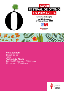 CIRO ZORZOLI Estado de ira Teatro Teatro de La Abad&iacute;a Del 25 al