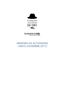 mayo-diciembre 2013 - Fundación Carlos Edmundo de Ory