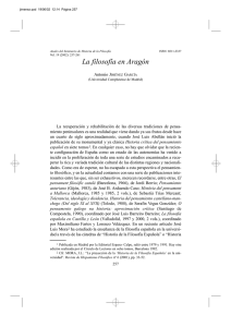 La filosofía en Aragón - Revistas Científicas Complutenses