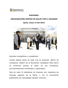 INAUGURACIÓN CENTRO DE SALUD TIPO C GUAMANÍ Quito
