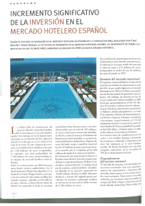 Incremento significativo de la inversión en el mercado hotelero