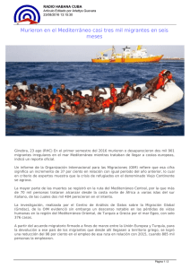 Murieron en el Mediterráneo casi tres mil migrantes en seis meses