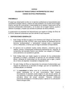 Código de ética - Colegio de Traductores e Intérpretes de Chile AG
