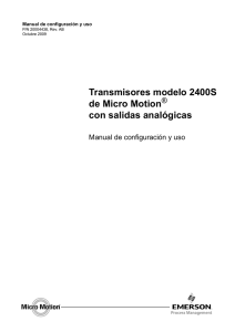 Transmisores modelo 2400S con salidas analógicas Manual de