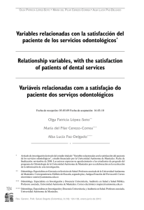 Variables relacionadas con la satisfacción del paciente de los