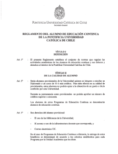 Reglamento de educación continua - Pontificia Universidad Católica