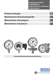 Pressure Gauges Mechanische Druckmessgeräte Manomètres
