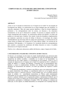 Corpus para el análisis del discurso del concepto de ad hoc