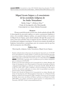 Miguel Acosta Saignes y el conocimiento de las
