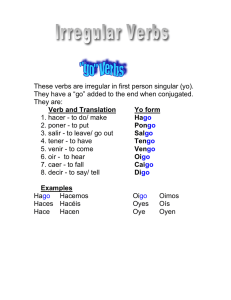 These verbs are irregular in first person singular (yo). They have a