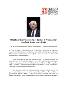 El FCE lamenta el fallecimiento de don Luis H. Álvarez, autor