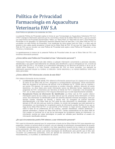 Polí tica de Privacidad Farmacologí a en Aquacultura Veterinaria