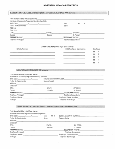 Page 1 NORTHERN NEVADA PEDIATRCS First Name/Midde Initial