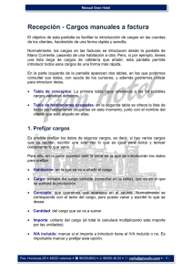 Recepci&oacute;n - Cargos manuales a factura