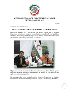 MÉXICO RECONOCE INDEPENDENCIA DEL PUEBLO SAHARAUI