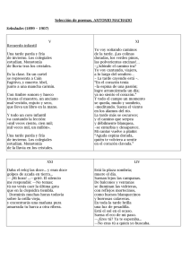 Selección de poemas. ANTONIO MACHADO Soledades (1899