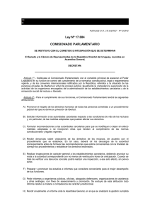 Ley Nº 17.684 COMISIONADO PARLAMENTARIO