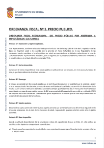 Ordenanza fiscal reguladora del precio público por