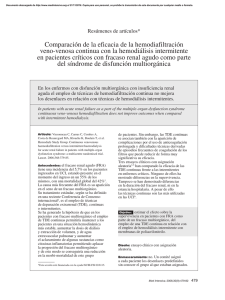 Comparación de la eficacia de la hemodiafiltración veno