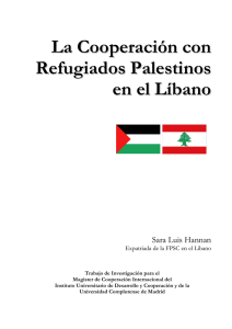 La Cooperación con Refugiados Palestinos en el Líbano