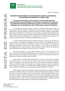 Jaén, 25 de junio 2014 EDUCACIÓN DESTINA CERCA DE 230.000