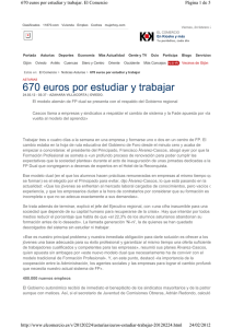 670 euros por estudiar y trabajar - Gobierno del principado de Asturias