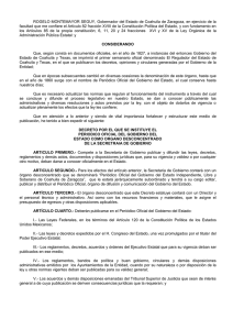 Decreto por el cual se crea el Periódico Oficial del Estado de Coahuila