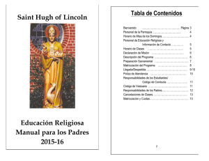 Saint Hugh of Lincoln Educación Religiosa Manual para los Padres