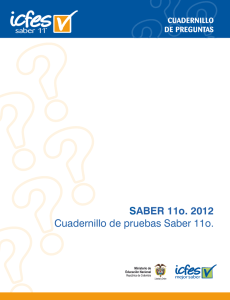 SABER 11o. 2012 Cuadernillo de pruebas Saber 11o.