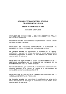 comisión permanente del consejo de gobierno de la ucm