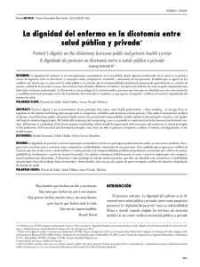 La dignidad del enfermo en la dicotomía entre salud