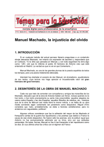 Manuel Machado, la injusticia del olvido 1. INTRODUCCIÓN