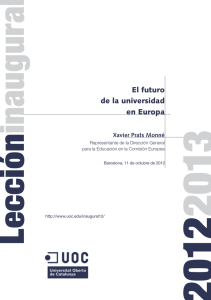 Lección inaugural - Universitat Oberta de Catalunya