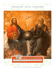 the most holy trinity • may 22, 2016 • la santísima trinidad
