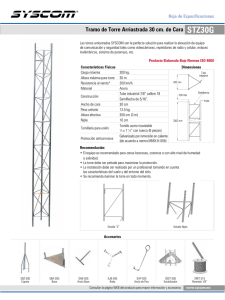 Tramo de Torre Arriostrada 30 cm. de Cara STZ30G