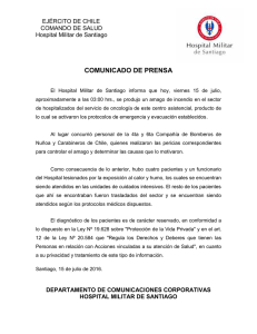 Comunicado de Prensa Hospital Militar de Santiago