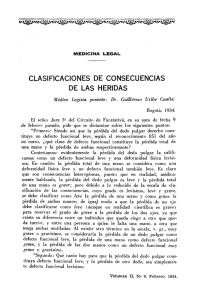 CLASIFICACIONES DE CONSECUENCIAS DE LAS HERIDAS
