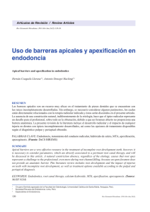 Uso de barreras apicales y apexificación en endodoncia