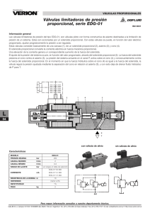 Válvulas limitadoras de presión proporcional, serie EDG-01