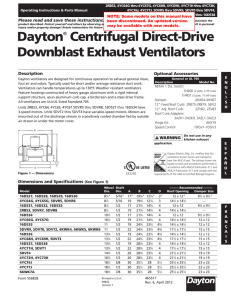 Dayton® Centrifugal Direct-Drive Downblast Exhaust Ventilators
