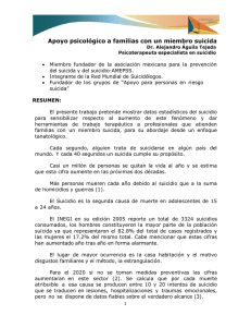 Apoyo psicológico a familias con un miembro suicida