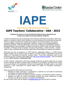 IAPE Teachers` Collaborative ∙ USA ∙ 2015