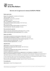 Servicio de la agencia de noticias EUROPA PRESS