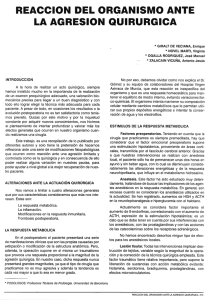 REACCION DEL ORGANISMO ANTE LA AGRESION QUIRURGICA
