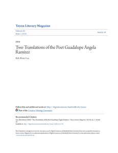 Two Translations of the Poet Guadalupe Ã†ngela RamÃŁrez