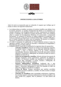 Instrucciones a los autores - Archivo Nacional de la República de